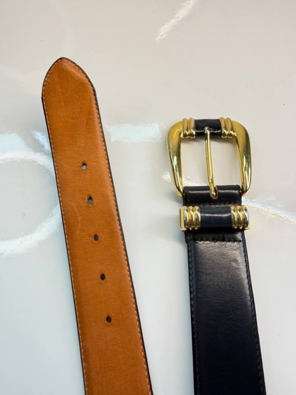 Aquascutum London Cobbler Leather Belt – Premium Quality | Size L - Picture 8 of 10